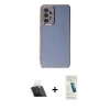 MARSİLYAN™- Galaxy A73 5G Kılıf Yankı Serisi - Şeffaf Pasifik Cam Ekran Koruyucu + Kamera Lens Koruma Cam - SF
