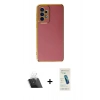 MARSİLYAN™- Galaxy A73 5G Kılıf Yankı Serisi - Şeffaf Pasifik Cam Ekran Koruyucu + Kamera Lens Koruma Cam - SF
