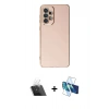 MARSİLYAN™- Galaxy A73 5G Kılıf Yankı Serisi - Siyah 3D Antistatik Cam Ekran Koruyucu + Kamera Lens Koruma Cam - SF