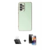 MARSİLYAN™- Galaxy A73 5G Kılıf Yankı Serisi - Siyah 3D Antistatik Mat Seramik Nano Ekran Koruyucu + Kamera Lens Koruma Cam - SF