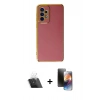 MARSİLYAN™- Galaxy A73 5G Kılıf Yankı Serisi - Siyah 3D Antistatik Mat Seramik Nano Ekran Koruyucu + Kamera Lens Koruma Cam - SF