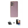 MARSİLYAN™- Galaxy A73 5G Kılıf Yankı Serisi - Siyah 3D Antistatik Mat Seramik Nano Ekran Koruyucu + Kamera Lens Koruma Cam - SF