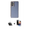 MARSİLYAN™- Galaxy A73 5G Kılıf Yankı Serisi - Siyah 3D Antistatik Mat Seramik Nano Ekran Koruyucu + Kamera Lens Koruma Cam - SF
