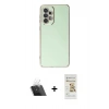 MARSİLYAN™- Galaxy A73 5G Kılıf Yankı Serisi - Siyah Mat Seramik Nano Ekran Koruyucu + Kamera Lens Koruma Cam - SF