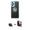 MARSİLYAN™- Galaxy A73 5G Kılıf Yörünge Çizgi - Siyah 3D Antistatik Mat Seramik Nano Ekran Koruyucu + Kamera Lens Koruma Cam - SF