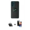 MARSİLYAN™- Galaxy A73 5G Kılıf Yörünge Çizgi - Siyah 3D Antistatik Mat Seramik Nano Ekran Koruyucu + Kamera Lens Koruma Cam - SF