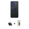 MARSİLYAN™- Galaxy A73 5G Kılıf Yörünge Çizgi - Siyah 6D Mat Seramik Hayalet Nano Ekran Koruyucu + Kamera Lens Koruma Cam - SF