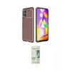 MARSİLYAN™- Galaxy M31S Kılıf Eksen Form Prime - Siyah 20D Premium Cam Ekran Koruyucu
