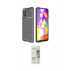 MARSİLYAN™- Galaxy M31S Kılıf Eksen Form Prime - Siyah 20D Premium Cam Ekran Koruyucu