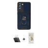 MARSİLYAN™- Galaxy S21 FE Kılıf Ahenk Klasik - Siyah Mat Seramik Nano Ekran Koruyucu + Kamera Lens Koruma Cam - SF