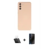 MARSİLYAN™- Galaxy S21 FE Kılıf Ahenk Serisi - Siyah 3D Antistatik Hayalet Cam Ekran Koruyucu + Kamera Lens Koruma Cam - SF