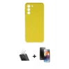 MARSİLYAN™- Galaxy S21 FE Kılıf Ahenk Serisi - Siyah 3D Antistatik Mat Seramik Nano Ekran Koruyucu + Kamera Lens Koruma Cam - SF