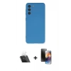 MARSİLYAN™- Galaxy S21 FE Kılıf Ahenk Serisi - Siyah 3D Antistatik Mat Seramik Nano Ekran Koruyucu + Kamera Lens Koruma Cam - SF