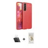 MARSİLYAN™- Galaxy S21 FE Kılıf Doruk Klasik Özel Seri - Siyah Mat Seramik Nano Ekran Koruyucu + Kamera Lens Koruma Cam - SF