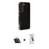MARSİLYAN™- Galaxy S21 FE Kılıf Yankı Serisi - Şeffaf Pasifik Cam Ekran Koruyucu + Kamera Lens Koruma Cam - SF