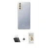 MARSİLYAN™- Galaxy S21 FE Kılıf Zirve Doku - Siyah Mat Seramik Nano Ekran Koruyucu + Kamera Lens Koruma Cam - SF