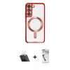 MARSİLYAN™- Galaxy S22 Kılıf Nova Işık Özel Seri - Şeffaf Uv Polymer Nano Ekran Koruyucu + Kamera Lens Koruma Cam - SF