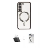 MARSİLYAN™- Galaxy S22 Kılıf Nova Işık Özel Seri - Şeffaf Uv Polymer Nano Ekran Koruyucu + Kamera Lens Koruma Cam - SF