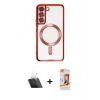 MARSİLYAN™- Galaxy S22 Kılıf Nova Işık Özel Seri - Siyah AutoKit 5in1 Fiber Polymer Nano Ekran Koruyucu + Kamera Lens Koruma Cam - SF
