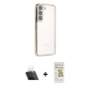 MARSİLYAN™- Galaxy S22 Kılıf Vadi Minimal - Siyah Mat Seramik Nano Ekran Koruyucu + Kamera Lens Koruma Cam - SF