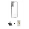 MARSİLYAN™- Galaxy S22 Kılıf Vadi Minimal - Siyah Mat Seramik Nano Ekran Koruyucu + Kamera Lens Koruma Cam - SF