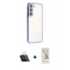 MARSİLYAN™- Galaxy S22 Kılıf Vadi Minimal - Siyah Mat Seramik Nano Ekran Koruyucu + Kamera Lens Koruma Cam - SF