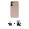 MARSİLYAN™- Galaxy S22 Plus Kılıf Ahenk Serisi - Şeffaf Temperli Cam Ekran Koruyucu + Kamera Lens Koruma Cam - SF