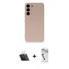 MARSİLYAN™- Galaxy S22 Plus Kılıf Ahenk Serisi - Şeffaf Uv Polymer Nano Ekran Koruyucu + Şeffaf Kamera Lens Koruma Cam