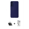 MARSİLYAN™- Galaxy S22 Plus Kılıf Ahenk Serisi - Şeffaf Uv Polymer Nano Ekran Koruyucu + Şeffaf Kamera Lens Koruma Cam