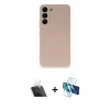 MARSİLYAN™- Galaxy S22 Plus Kılıf Ahenk Serisi - Siyah 3D Antistatik Cam Ekran Koruyucu + Kamera Lens Koruma Cam - SF