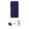 MARSİLYAN™- Galaxy S22 Plus Kılıf Ahenk Serisi - Siyah Mat Seramik Nano Ekran Koruyucu + Kamera Lens Koruma Cam - SF
