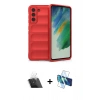 MARSİLYAN™- Galaxy S22 Plus Kılıf Atlas Koleksiyonu - Siyah 3D Antistatik Seramik Nano Ekran Koruyucu + Kamera Lens Koruma Cam - SF