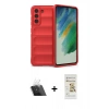 MARSİLYAN™- Galaxy S22 Plus Kılıf Atlas Koleksiyonu - Siyah Mat Seramik Nano Ekran Koruyucu + Kamera Lens Koruma Cam - SF
