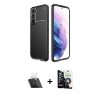 MARSİLYAN™- Galaxy S22 Plus Kılıf Eksen Form Prime - Şeffaf Temperli Cam Ekran Koruyucu + Kamera Lens Koruma Cam - SF