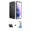 MARSİLYAN™- Galaxy S22 Plus Kılıf Eksen Form Prime - Siyah 5D Eko Cam Ekran Koruyucu + Kamera Lens Koruma Cam - SF