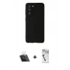 MARSİLYAN™- Galaxy S22 Plus Kılıf Kozmos Yansıma Özel Seri - Şeffaf Uv Polymer Nano Ekran Koruyucu + Kamera Lens Koruma Cam - SF