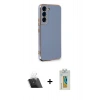 MARSİLYAN™- Galaxy S22 Plus Kılıf Yankı Serisi - Şeffaf Polymer Nano Ekran Koruyucu + Kamera Lens Koruma Cam - SF