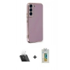 MARSİLYAN™- Galaxy S22 Plus Kılıf Yankı Serisi - Şeffaf Polymer Nano Ekran Koruyucu + Kamera Lens Koruma Cam - SF