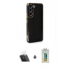 MARSİLYAN™- Galaxy S22 Plus Kılıf Yankı Serisi - Şeffaf Polymer Nano Ekran Koruyucu + Kamera Lens Koruma Cam - SF