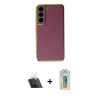 MARSİLYAN™- Galaxy S22 Plus Kılıf Yankı Serisi - Şeffaf Polymer Nano Ekran Koruyucu + Kamera Lens Koruma Cam - SF