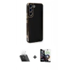 MARSİLYAN™- Galaxy S22 Plus Kılıf Yankı Serisi - Şeffaf Temperli Cam Ekran Koruyucu + Kamera Lens Koruma Cam - SF