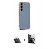 MARSİLYAN™- Galaxy S22 Plus Kılıf Yankı Serisi - Şeffaf Temperli Cam Ekran Koruyucu + Kamera Lens Koruma Cam - SF