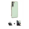 MARSİLYAN™- Galaxy S22 Plus Kılıf Yankı Serisi - Şeffaf Temperli Cam Ekran Koruyucu + Kamera Lens Koruma Cam - SF