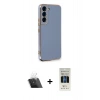 MARSİLYAN™- Galaxy S22 Plus Kılıf Yankı Serisi - Siyah 5D Hayalet Cam Ekran Koruyucu + Kamera Lens Koruma Cam - SF