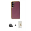 MARSİLYAN™- Galaxy S22 Plus Kılıf Yankı Serisi - Siyah Mat Seramik Nano Ekran Koruyucu + Şeffaf Kamera Lens Koruma Cam