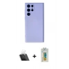 MARSİLYAN™- Galaxy S22 Ultra Kılıf Ahenk Serisi - Şeffaf Polymer Nano Ekran Koruyucu + Kamera Lens Koruma Cam - SF