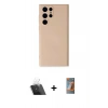 MARSİLYAN™- Galaxy S22 Ultra Kılıf Ahenk Serisi - Siyah AutoKit 5in1 Fiber Hayalet Polymer Nano Ekran Koruyucu + Kamera Lens Koruma Cam - SF