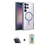 MARSİLYAN™- Galaxy S22 Ultra Kılıf Nova Işık Özel Seri - Şeffaf Polymer Nano Ekran Koruyucu + Şeffaf Kamera Lens Koruma Cam