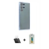 MARSİLYAN™- Galaxy S22 Ultra Kılıf Vadi Minimal - Şeffaf Polymer Nano Ekran Koruyucu + Kamera Lens Koruma Cam - SF
