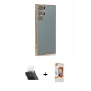 MARSİLYAN™- Galaxy S22 Ultra Kılıf Vadi Minimal - Siyah AutoKit 5in1 Fiber Polymer Nano Ekran Koruyucu + Kamera Lens Koruma Cam - SF